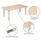 Emma and Oliver 24"W x 48"L Rectangular Plastic Height Adjustable Activity Table Set with 6 Chairs